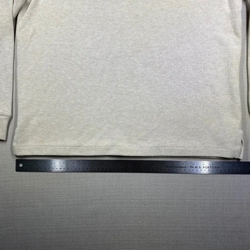 Polo Ralph Lauren Mens Large 1/4 Zip Cotton Ribbed Pullover Oatmeal Heather